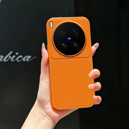 For vivo X300 Ultra Lambskin Series Skin Feel Shockproof Phone Case(Orange)