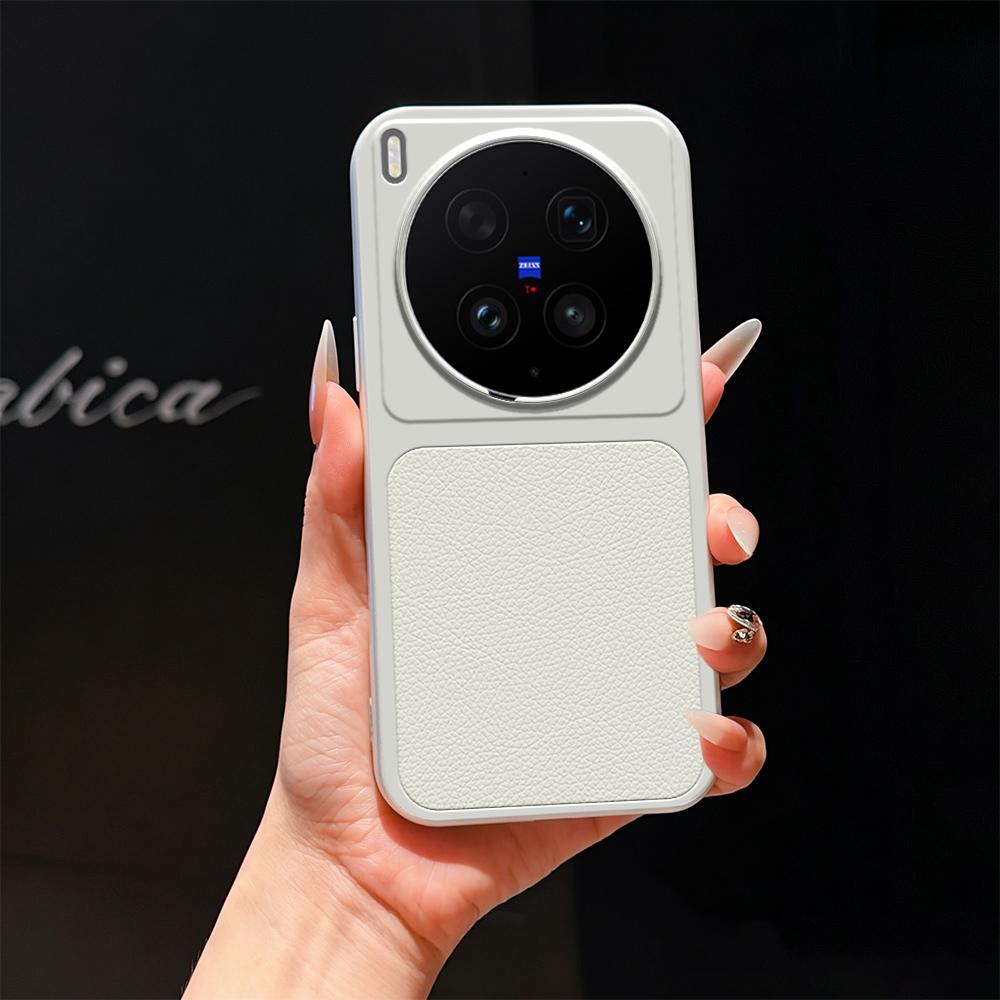 For vivo X300 Ultra Lambskin Series Skin Feel Shockproof Phone Case(Silver)