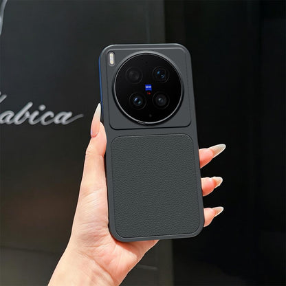 For vivo X300 Ultra Lambskin Series Skin Feel Shockproof Phone Case(Black)