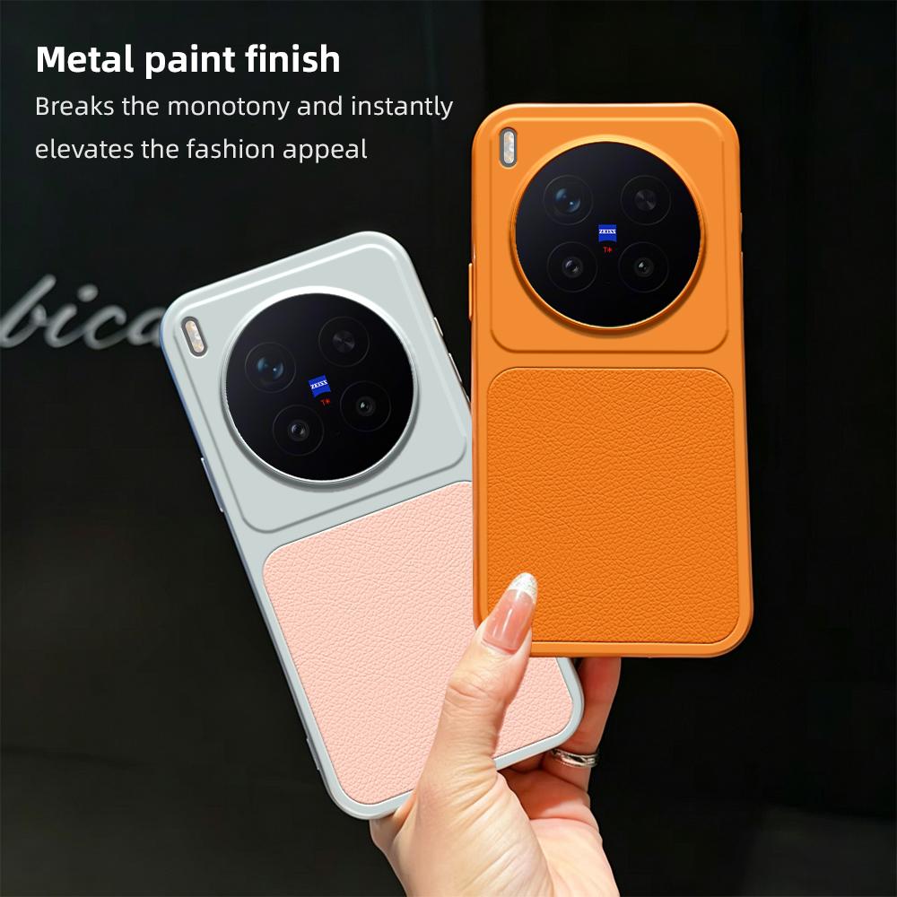 For vivo X300 Pro Lambskin Series Skin Feel Shockproof Phone Case(Orange)