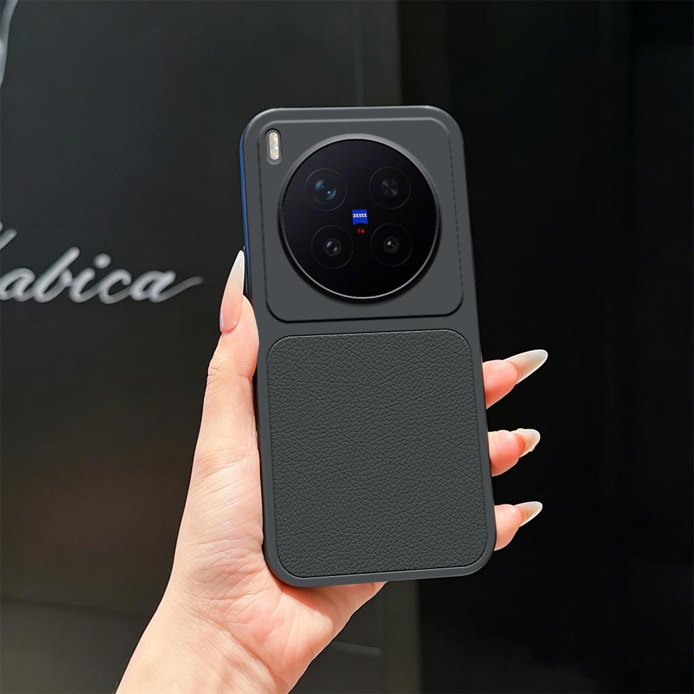 For vivo X300 Pro Lambskin Series Skin Feel Shockproof Phone Case(Black)