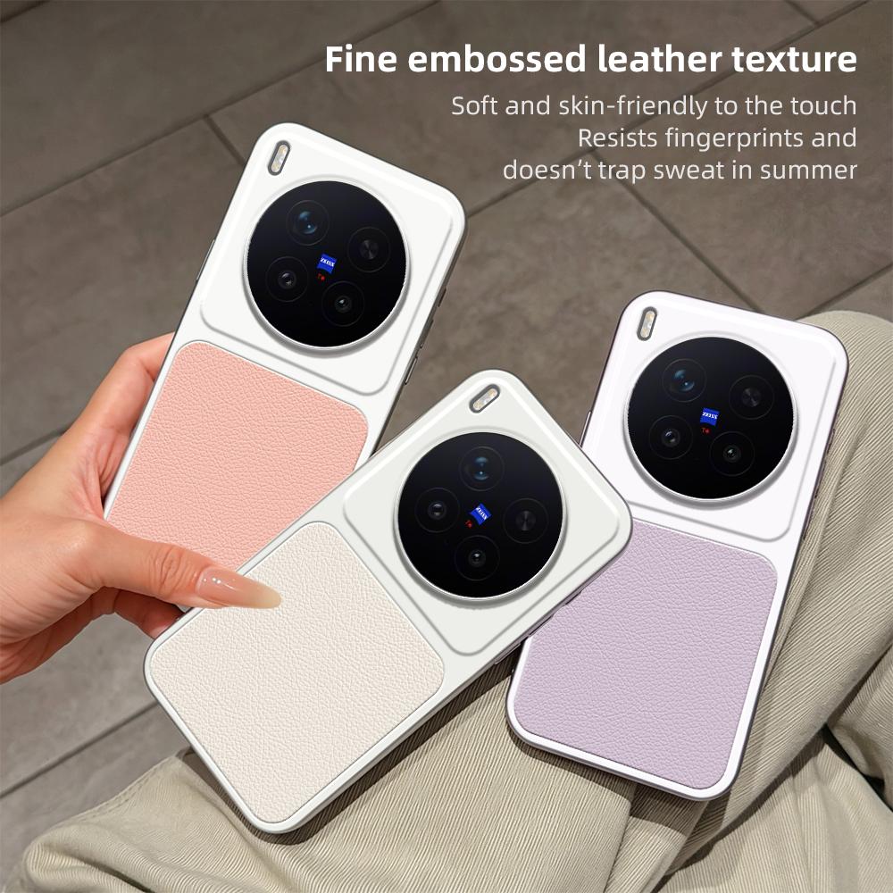 For vivo X300 Pro Lambskin Series Skin Feel Shockproof Phone Case(Purple)