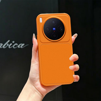 For vivo X300 Lambskin Series Skin Feel Shockproof Phone Case(Orange)
