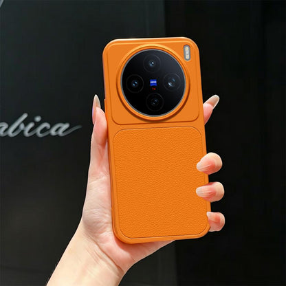 For vivo X200s Lambskin Series Skin Feel Shockproof Phone Case(Orange)