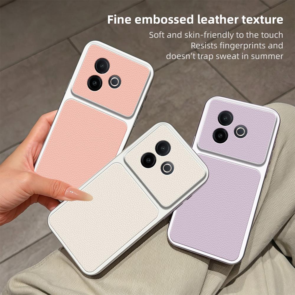 For vivo Y300i Lambskin Series Skin Feel Shockproof Phone Case(Black)