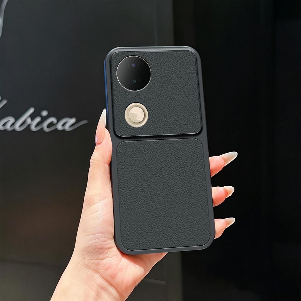 For vivo S20 Lambskin Series Skin Feel Shockproof Phone Case(Black)