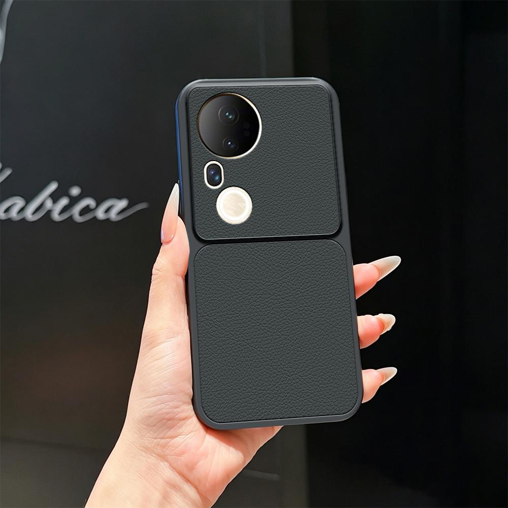 For vivo S20 Pro Lambskin Series Skin Feel Shockproof Phone Case(Black)