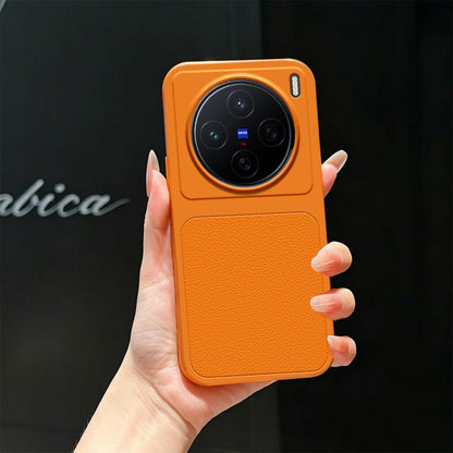 For vivo X200 Lambskin Series Skin Feel Shockproof Phone Case(Orange)