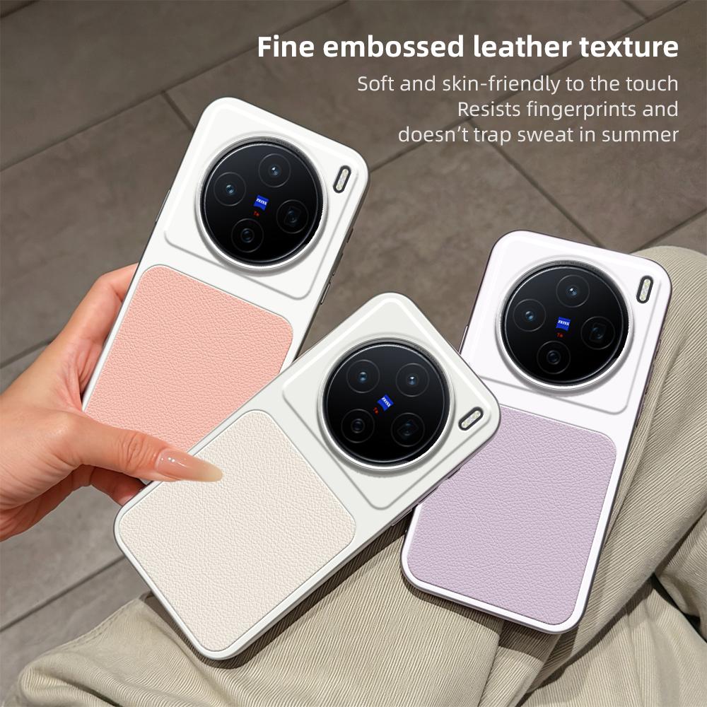 For vivo X200 Lambskin Series Skin Feel Shockproof Phone Case(Silver)