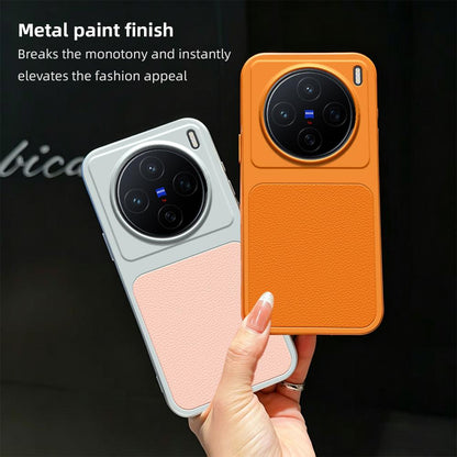 For vivo X200 Lambskin Series Skin Feel Shockproof Phone Case(Silver)
