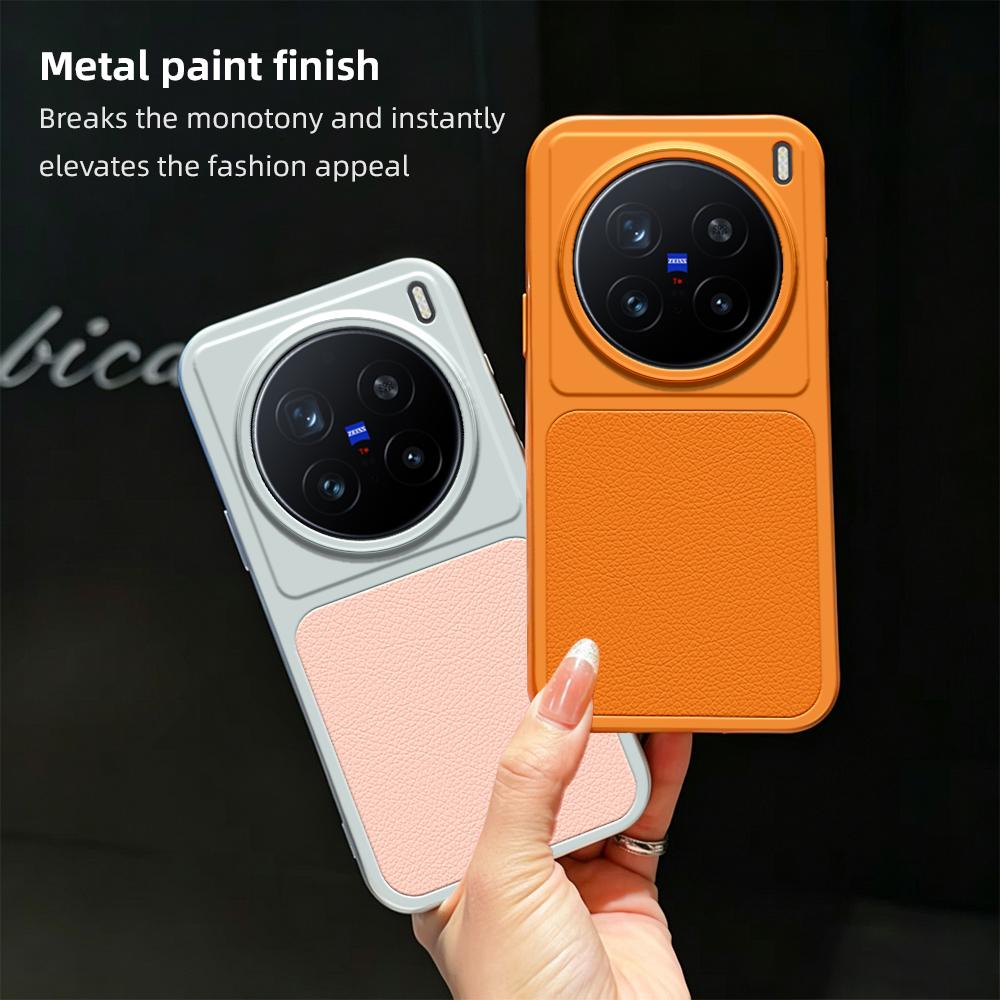 For vivo X200 Pro Lambskin Series Skin Feel Shockproof Phone Case(Orange)
