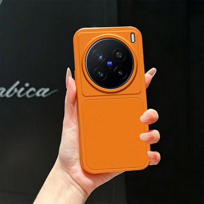 For vivo X200 Pro Lambskin Series Skin Feel Shockproof Phone Case(Orange)