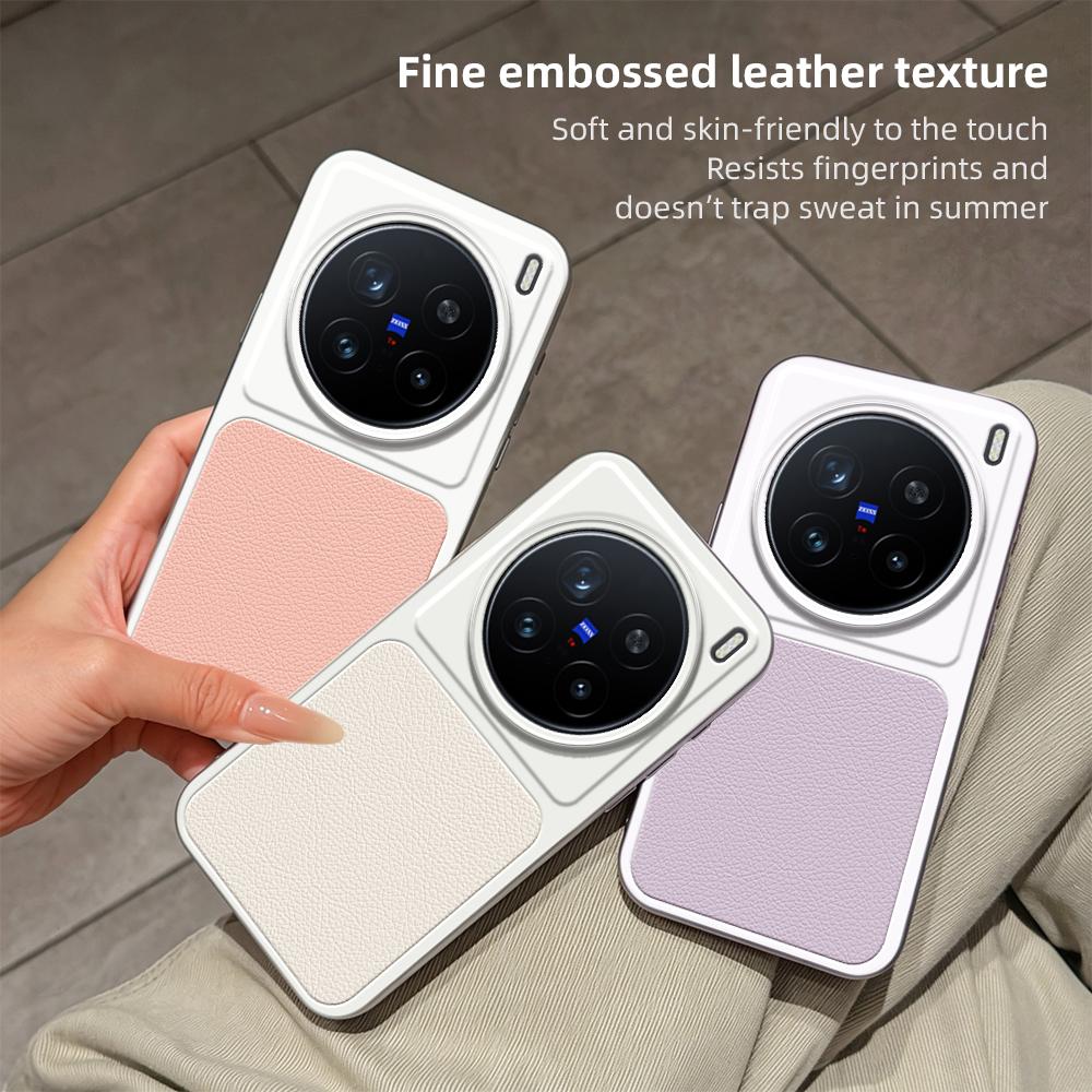 For vivo X200 Pro Lambskin Series Skin Feel Shockproof Phone Case(Pink)