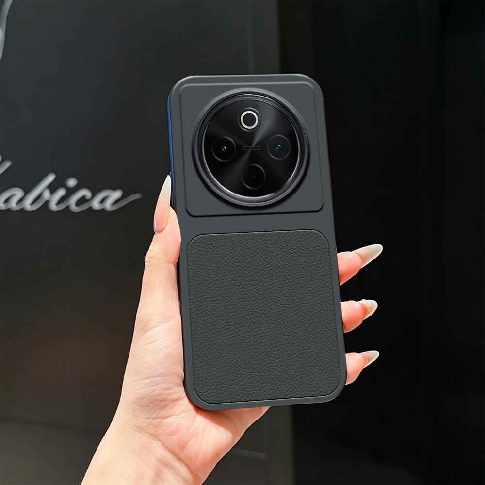 For vivo Y300 Pro Lambskin Series Skin Feel Shockproof Phone Case(Black)