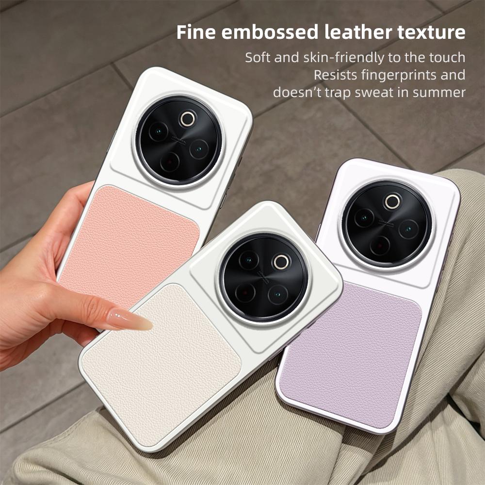 For vivo Y300 Pro Lambskin Series Skin Feel Shockproof Phone Case(Black)