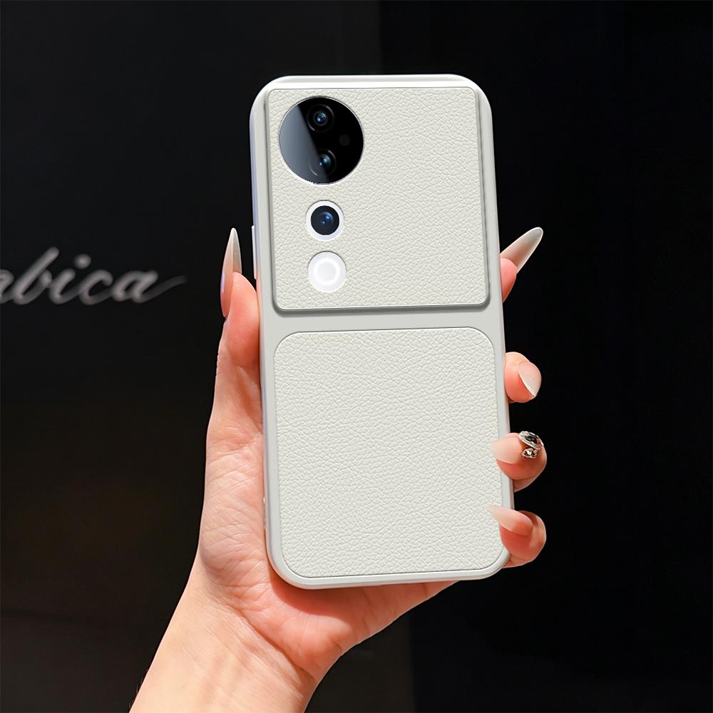 For vivo S19 Pro Lambskin Series Skin Feel Shockproof Phone Case(Silver)