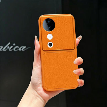 For vivo S19 Lambskin Series Skin Feel Shockproof Phone Case(Orange)