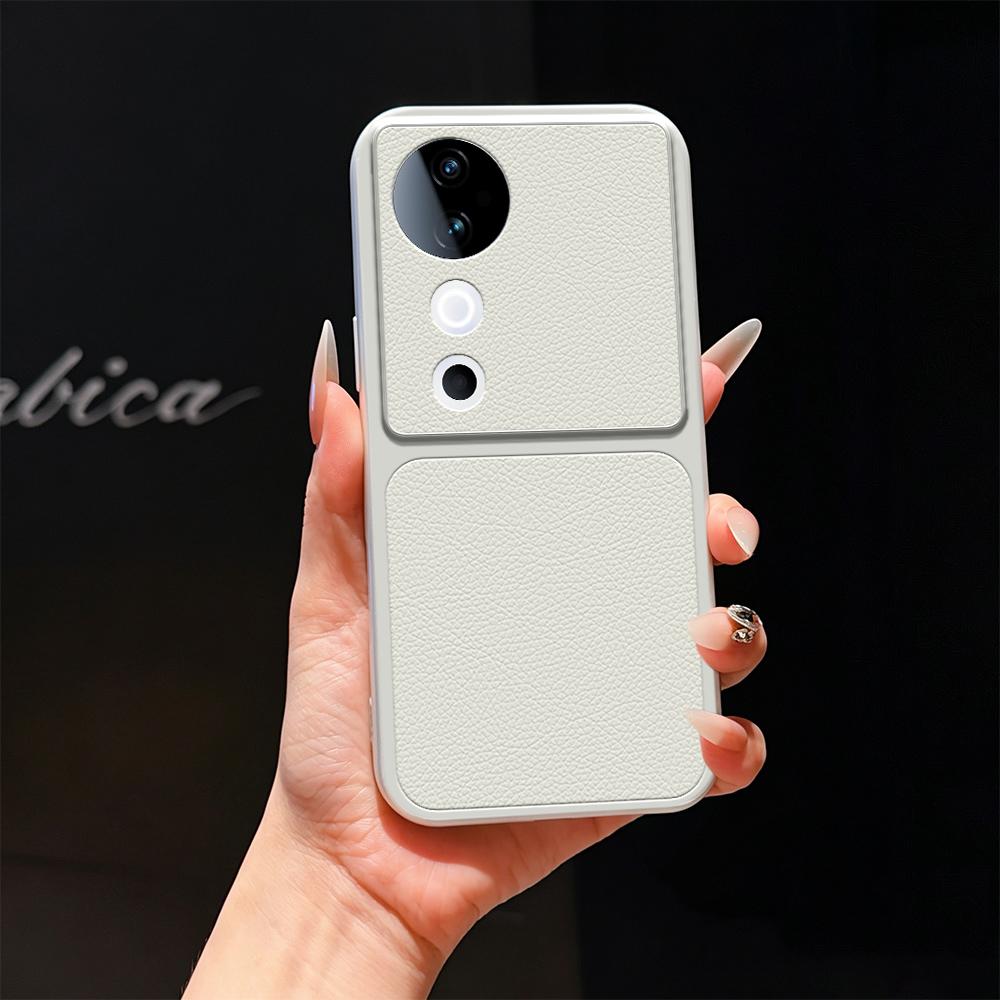 For vivo S19 Lambskin Series Skin Feel Shockproof Phone Case(Silver)