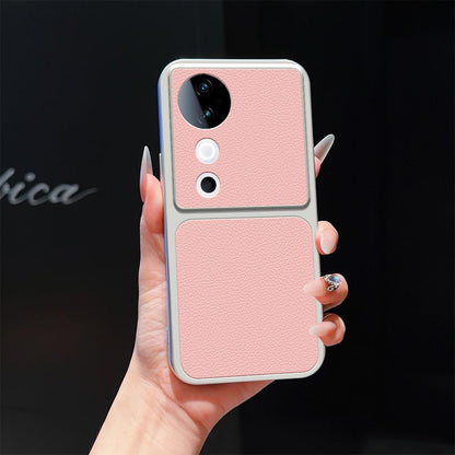 For vivo S19 Lambskin Series Skin Feel Shockproof Phone Case(Pink)