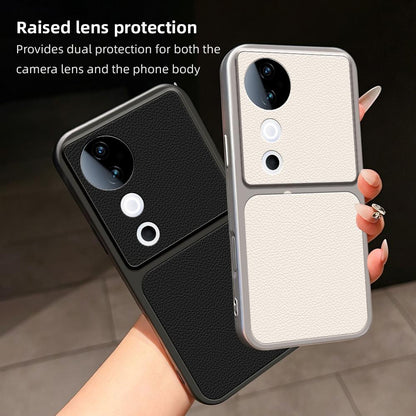 For vivo S19 Lambskin Series Skin Feel Shockproof Phone Case(Black)