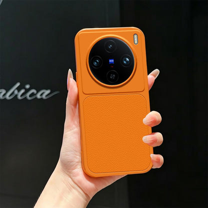 For vivo X100 Pro Lambskin Series Skin Feel Shockproof Phone Case(Orange)