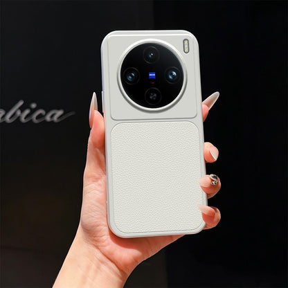 For vivo X100 Pro Lambskin Series Skin Feel Shockproof Phone Case(Silver)
