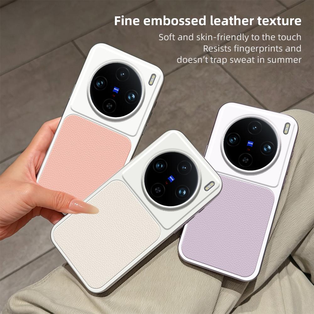 For vivo X100 Pro Lambskin Series Skin Feel Shockproof Phone Case(Pink)