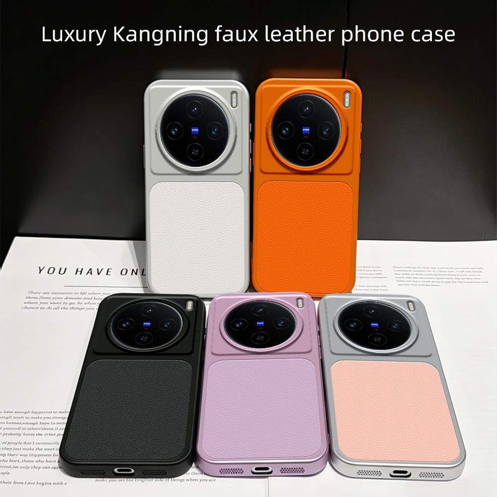 For vivo X100 Lambskin Series Skin Feel Shockproof Phone Case(Silver)