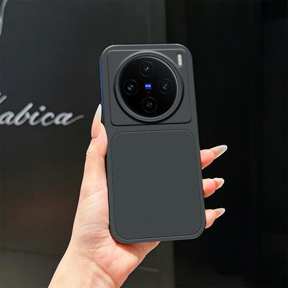 For vivo X100 Lambskin Series Skin Feel Shockproof Phone Case(Black)