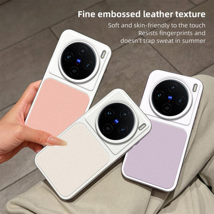 For vivo X100 Lambskin Series Skin Feel Shockproof Phone Case(Purple)