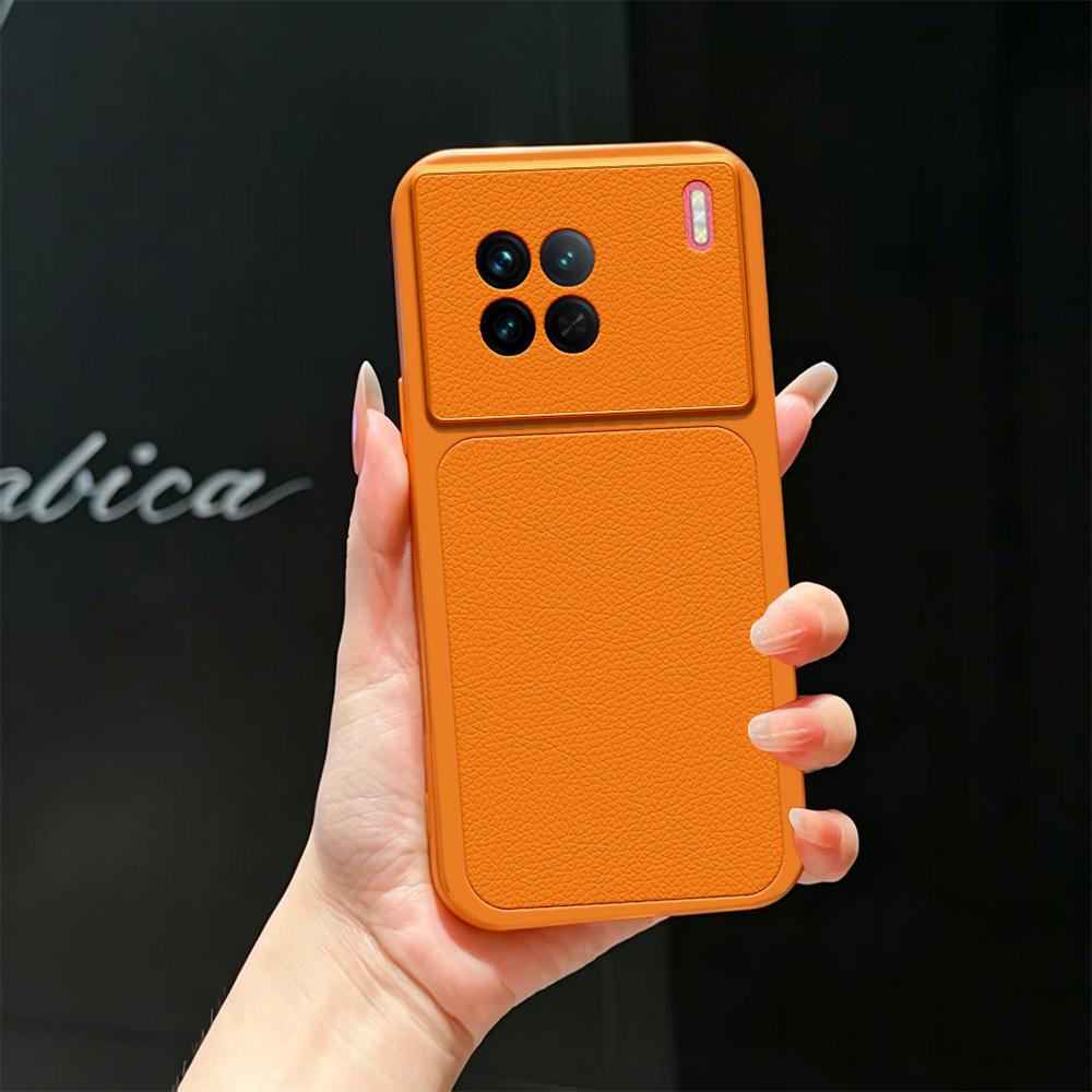 For vivo X90 Lambskin Series Skin Feel Shockproof Phone Case(Orange)