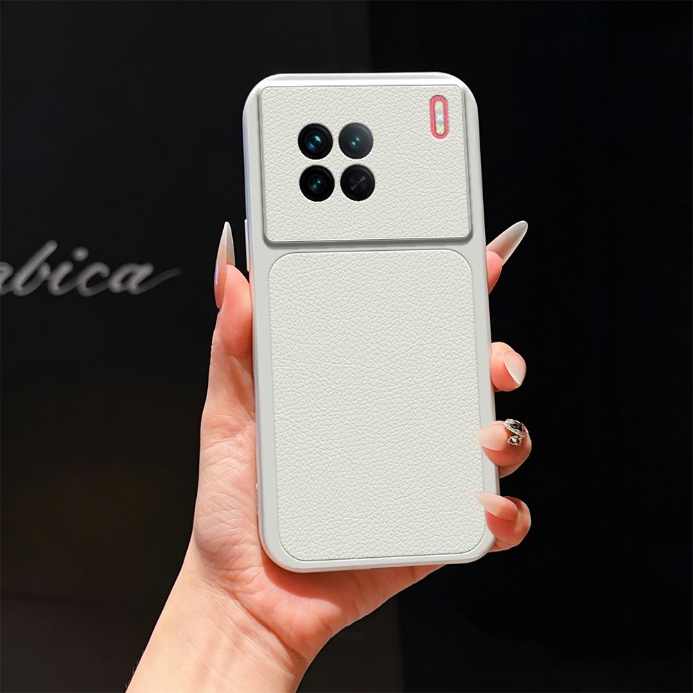 For vivo X90 Lambskin Series Skin Feel Shockproof Phone Case(Silver)