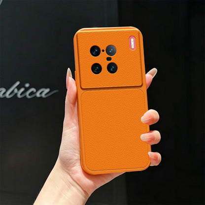 For vivo X90 Pro+ Lambskin Series Skin Feel Shockproof Phone Case(Orange)