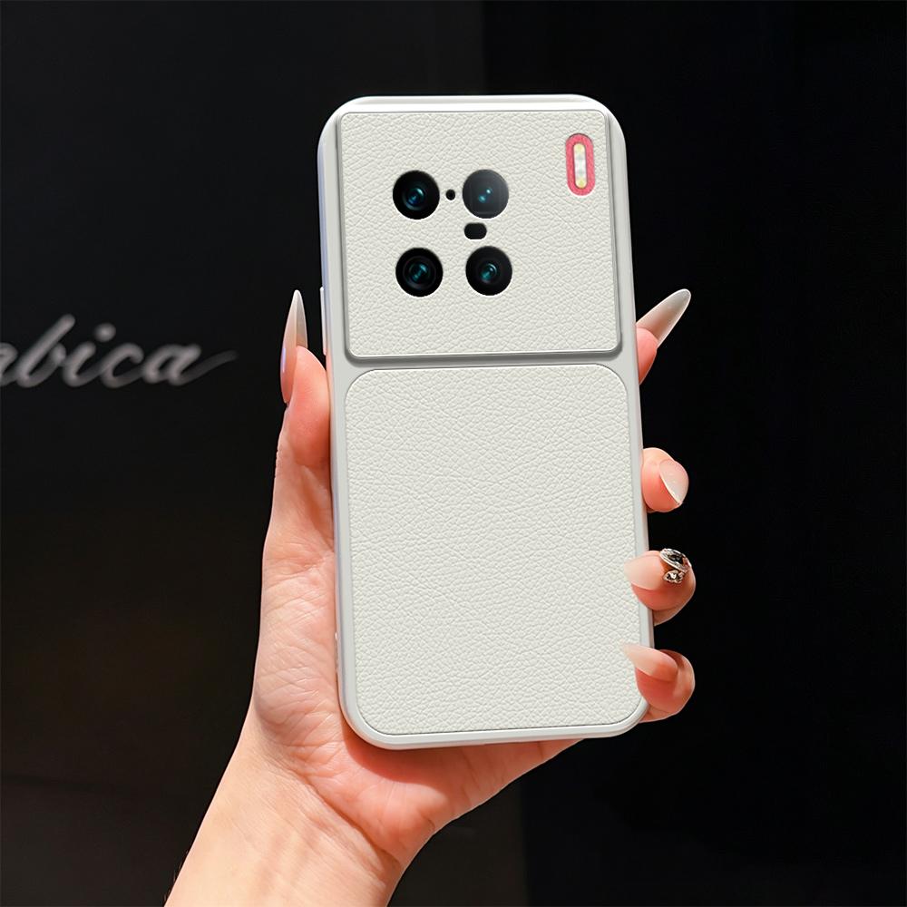For vivo X90 Pro+ Lambskin Series Skin Feel Shockproof Phone Case(Silver)