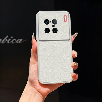 For vivo X90 Pro+ Lambskin Series Skin Feel Shockproof Phone Case(Silver)