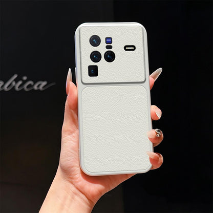 For vivo X80 Pro Lambskin Series Skin Feel Shockproof Phone Case(Silver)