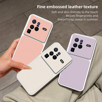 For vivo X80 Pro Lambskin Series Skin Feel Shockproof Phone Case(Silver)