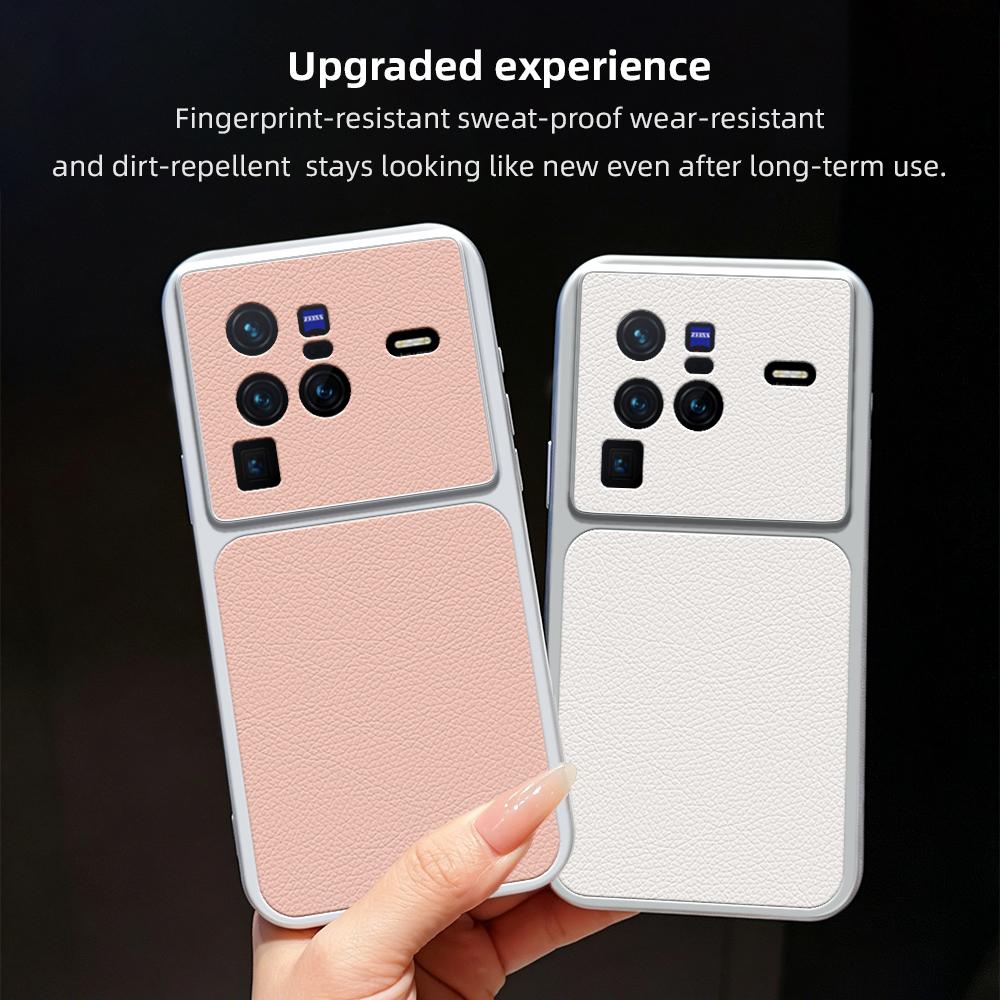 For vivo X80 Pro Lambskin Series Skin Feel Shockproof Phone Case(Silver)