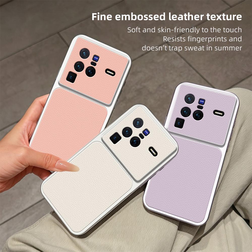 For vivo X80 Pro Lambskin Series Skin Feel Shockproof Phone Case(Pink)