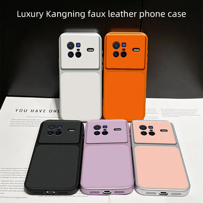For vivo X80 Lambskin Series Skin Feel Shockproof Phone Case(Silver)