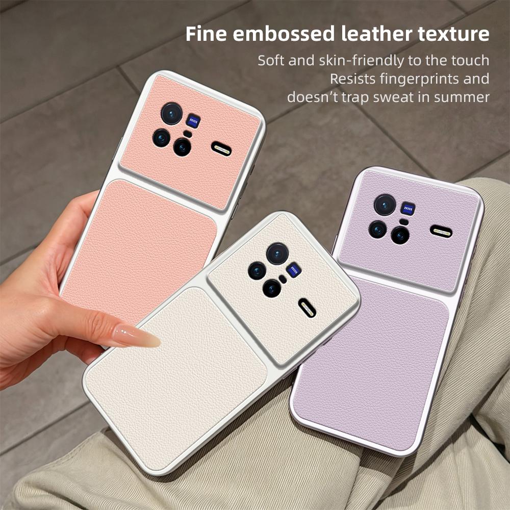 For vivo X80 Lambskin Series Skin Feel Shockproof Phone Case(Purple)
