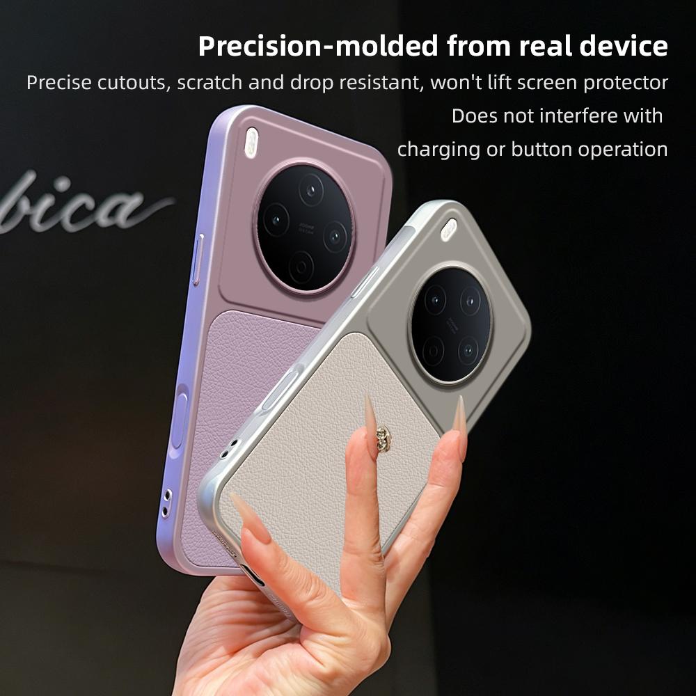 For vivo Y500 Pro 5G Lambskin Series Skin Feel Shockproof Phone Case(Silver)