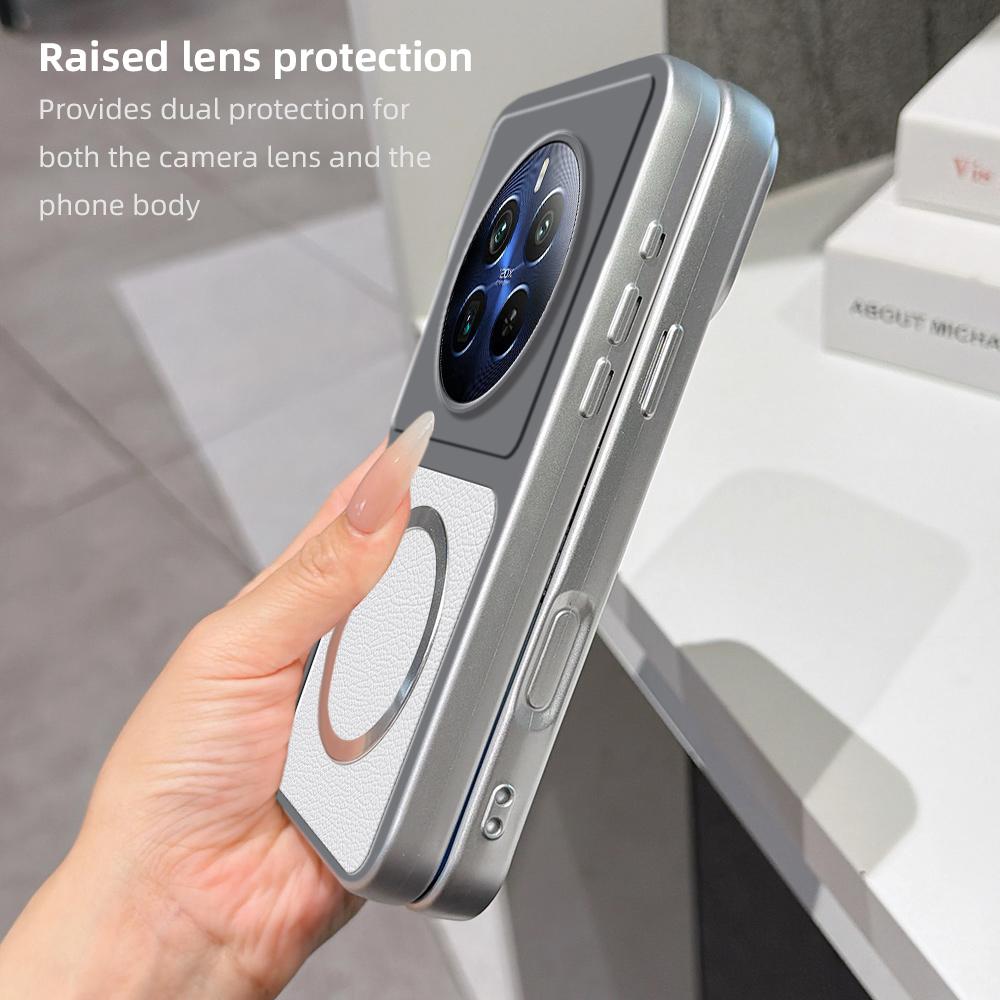 For Realme 12 Pro+ Lambskin Series Magnetic Skin Feel Phone Case(Silver)