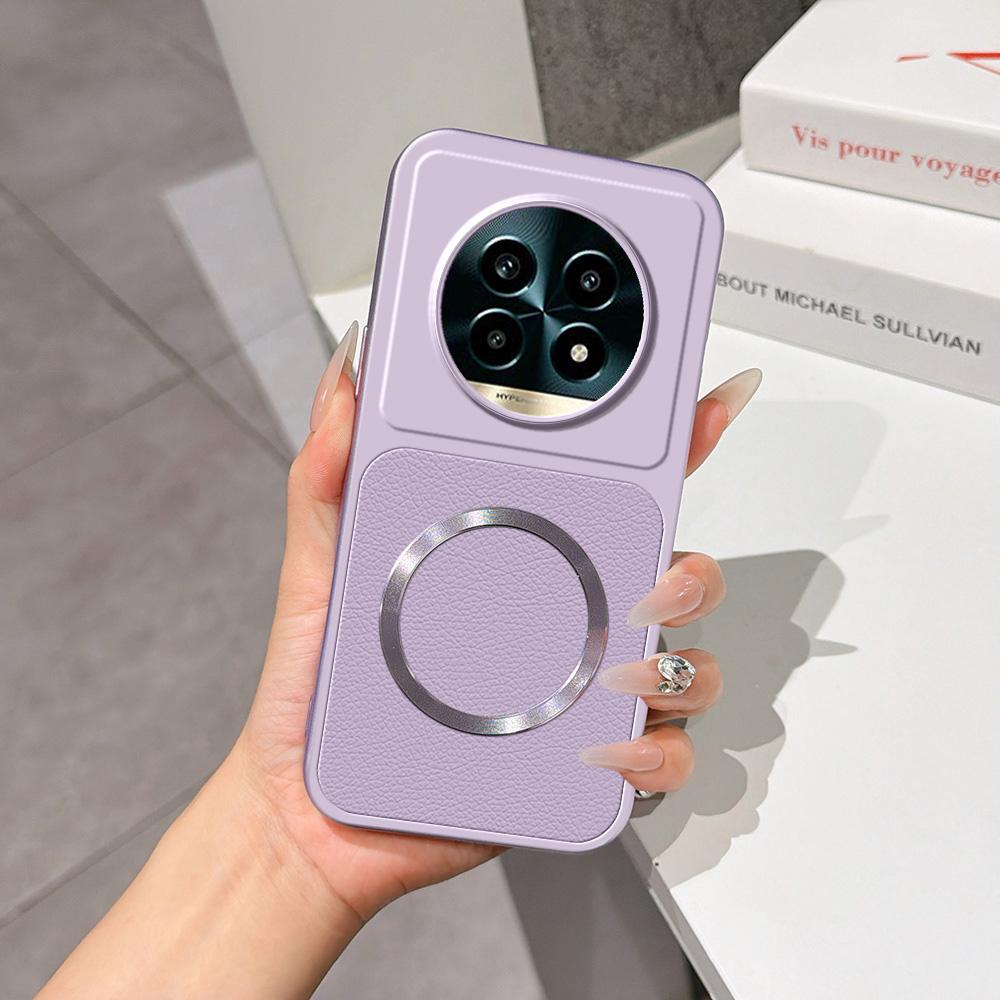 For Realme 13 Pro Lambskin Series Magnetic Skin Feel Phone Case(Purple)