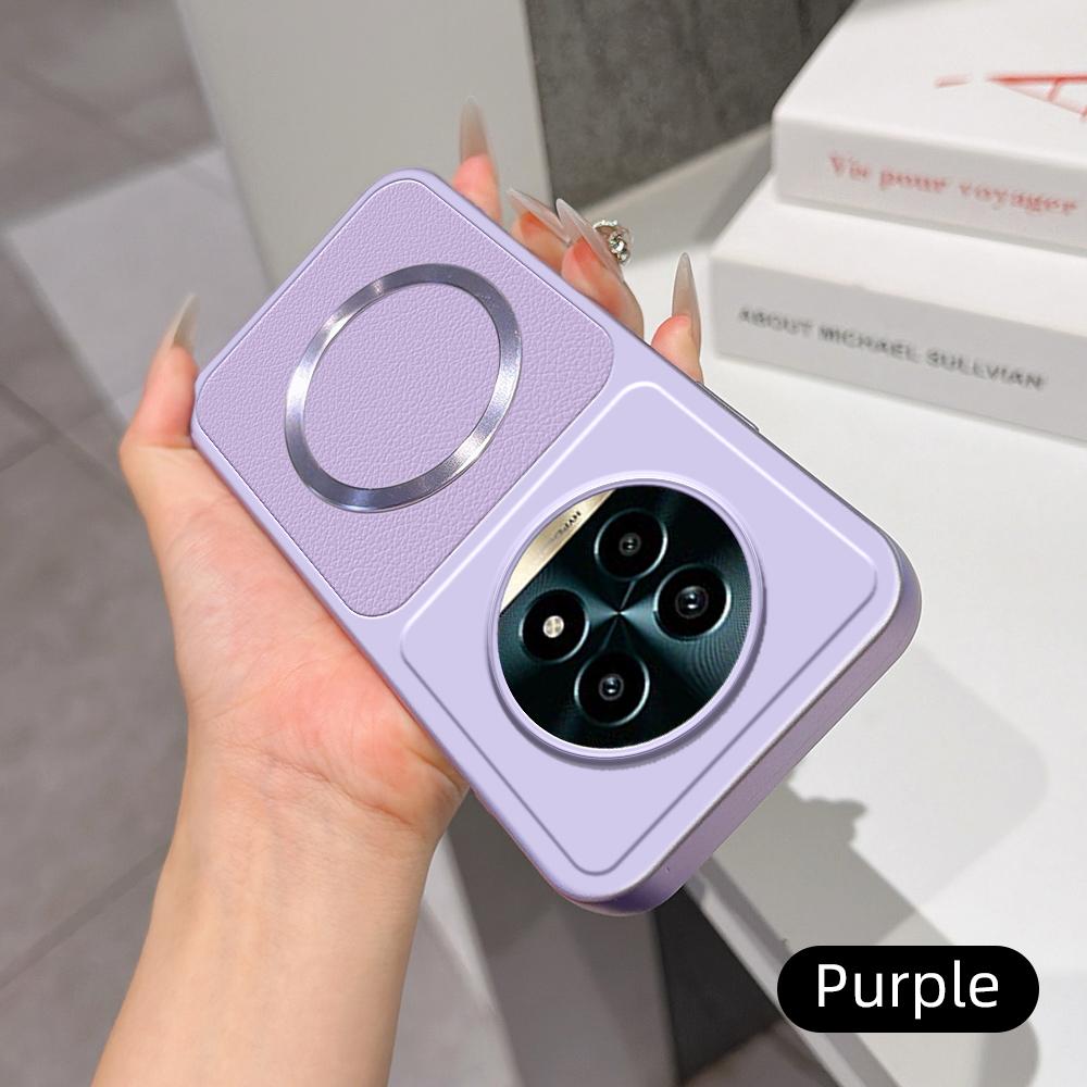 For Realme 13 Pro Lambskin Series Magnetic Skin Feel Phone Case(Purple)
