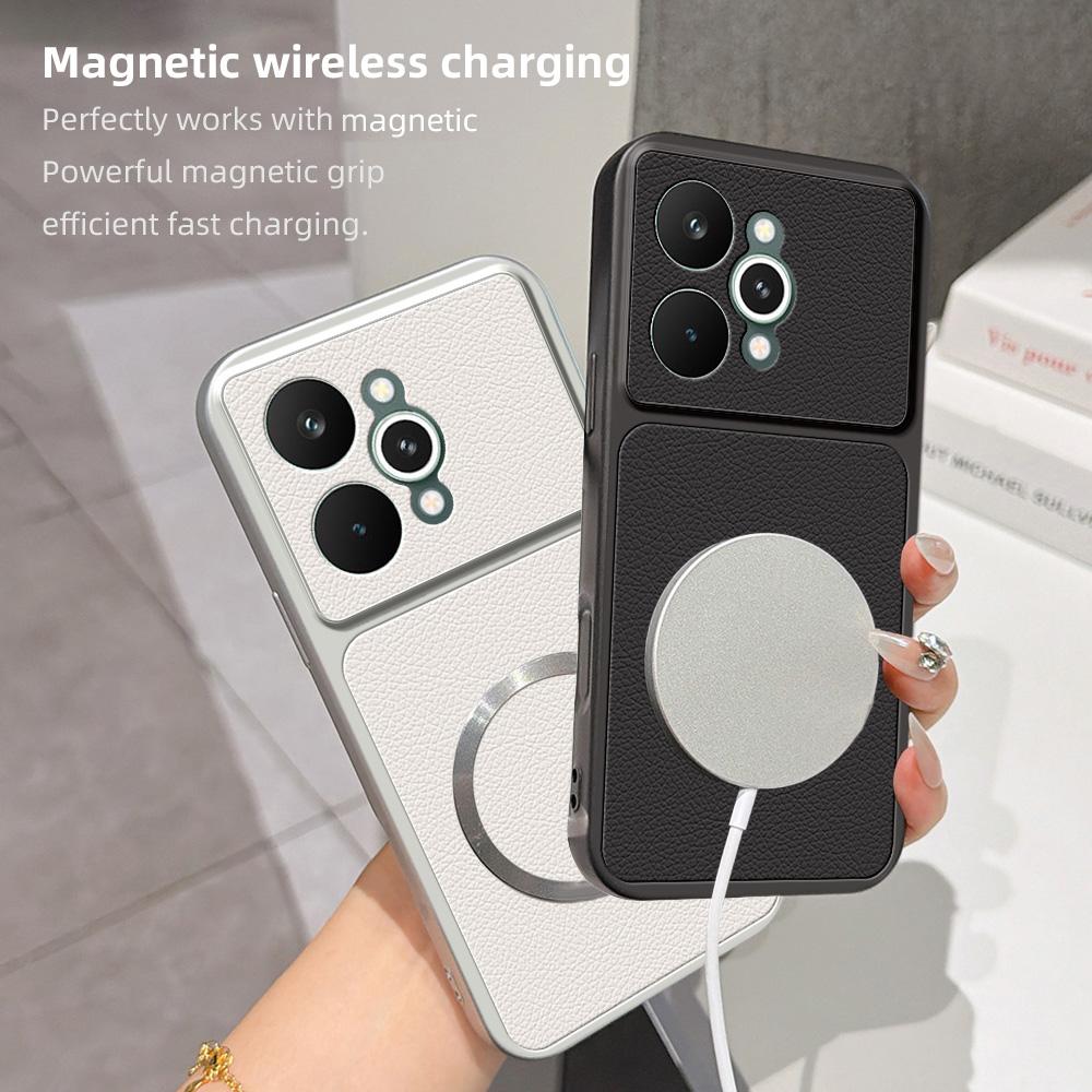 For Realme 15 Pro 5G Lambskin Series Magnetic Skin Feel Phone Case(Orange)