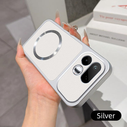 For Realme 16T 5G Lambskin Series Magnetic Skin Feel Phone Case(Silver)