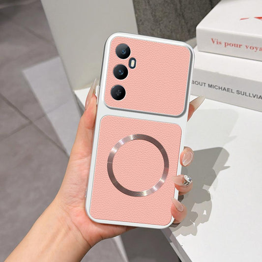 For Realme C65 4G Lambskin Series Magnetic Skin Feel Phone Case(Pink)