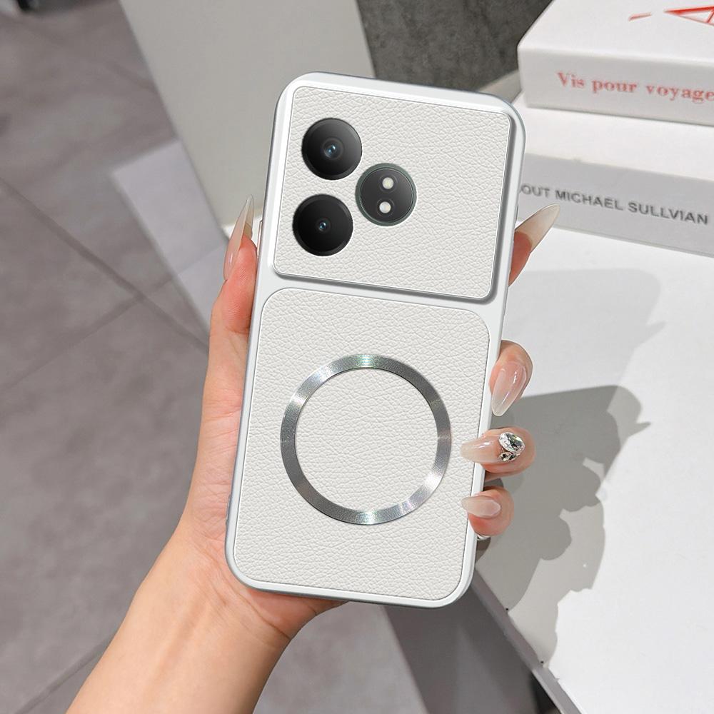 For Realme GT Neo6 SE Lambskin Series Magnetic Skin Feel Phone Case(Silver)