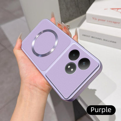 For Realme GT Neo6 SE Lambskin Series Magnetic Skin Feel Phone Case(Purple)